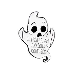 “I myself  anxious and confused” Ghost Enamel Pin